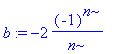 b := -2/n*(-1)^n